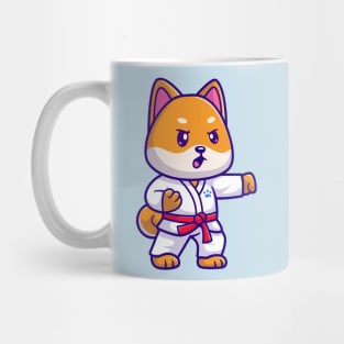 Cute Shiba Inu Dog Karate Cartoon Mug